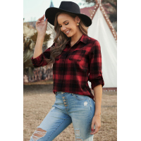 Red Buffalo Checkered Print Chest Pockets Shirt