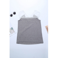 Gray Lace Knit Tank