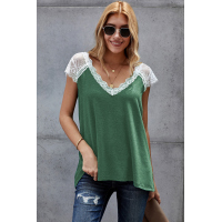 Green Lace Knit Tank