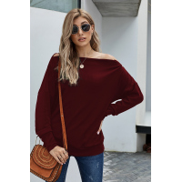 Red Ribbed Zip Knit Top