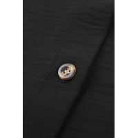 Black Cheetah Print Pocket Button Design Casual Shirt