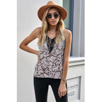 Snake Leopard Lace Cami Tank