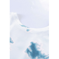 White Tie Dye Twist Detail Tank Top