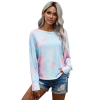 Orange Tie Dye Pullover Long Sleeve Top