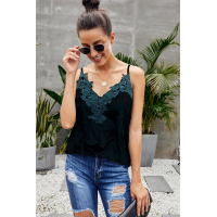 Green Whimsical Velvet Cami Tank