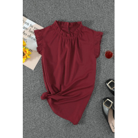 Wine Red Flounced Tank Top