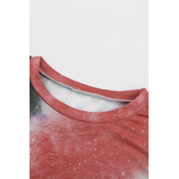 Ombre Red Tie-dye Long Sleeve Top