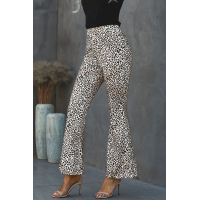 Leopard Print Bell Bottom Pants