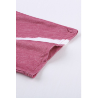 Fuchsia Tie-dye Print Loose T-shirt