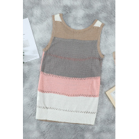 Color Block Knitted Tank Top