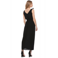 Black Bowknot Shoulder Straps Jersey Dress with Belt