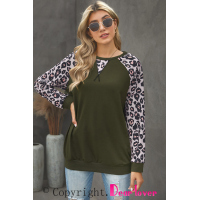 Olive Leopard Long Sleeve Top