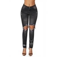 Black Destroyed Skinny Jeans