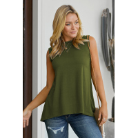 Green Relaxed Flowy Tank Top