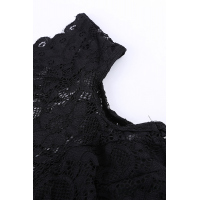 Black Bardot Lace Fishtail Maxi Dress