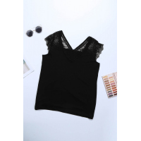 Black Lace Knit Tank