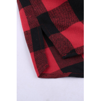 Red Buffalo Plaid Button Pocket Blouse