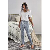 Heathered Gray Pocketed Casual Joggers