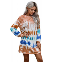 Tie Dye Long Sleeve Sweatshirt Dress