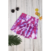 Multicolor Tie-dye Print Booty Yoga Shorts