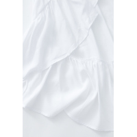 White Glaze High Low Off The Shoulder Maxi Dress