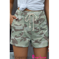 Camouflage Drawstring Casual Shorts