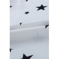 White Round Neck Star Print Long Sleeve Top