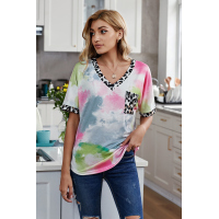 Pink Hypnotized Tie Dye Leopard Top