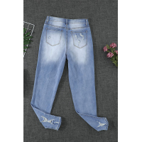 Distressed Mid Rise Jeans