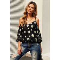 Daisy Floral Cold Shoulder Blouse