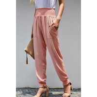 Pink Pocketed Casual Joggers