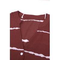 Red Striped Folded Short Sleeve Shirt