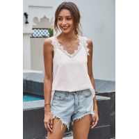 White Facade Lace Cami Tank Top