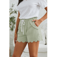 Green Casual Drawstring Pocket Shorts