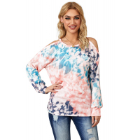 Waves Tie Dye Cold Shoulder Top