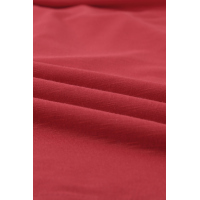 Red Buttoned Detail Cotton Blend Short Sleeve T-shirt