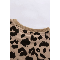 Crew Neck Leopard Print  Basic T-shirt