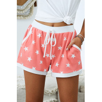 Salmon Star Print Leisure Shorts