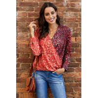 Out Of Sight Mixed Print Drape Blouse