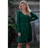 Green Dont Let Me Go Tie Sweater Dress