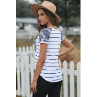 Striped Camo Pocketed Patch Tee