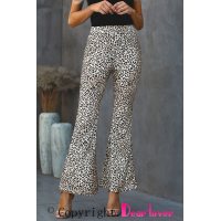 Leopard Print Bell Bottom Pants