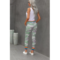 Rainbow Stripe Camo Casual Pants