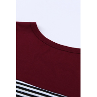 Wine Pinstripe Patch Pocket Top