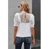 Take My Breath Away White Ruffle Lace Top 