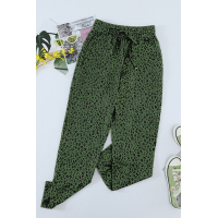 Green Breezy Leopard Joggers