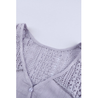 Gray The Du Jour Crochet Blouse