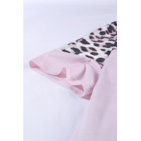 Pink Fierce Leopard Print Color Blocking Tee