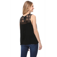 Black You Belong With Me Lace Tank