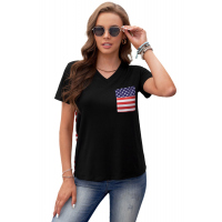 USA Flag Print T-shirt